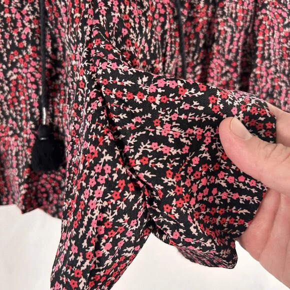 Ann Taylor Loft Shorts Women's Small Pink Red Floral Print Drawstring Pull on - Picture 4 of 7